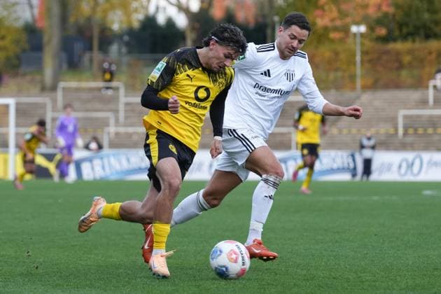 Sunday, 02 11 2025 Season 2025 2026 14 Matchday Regionalliga West at Stadion Rote Erde, Dortmund, Germany BV Borussia Dortmund U23 1 FC Bocholt Babis Charalampos Drakas BVB