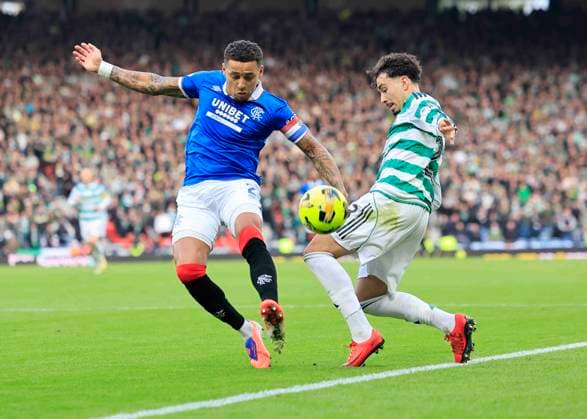 Celtic v Rangers Premier Sports Cup Sebastian Tounekti of Celtic is tackled by James Tavernier of Rangers during the Premier Sports Cup Semi-Final match between Celtic and Rangers at Hampden Park, Glasgow UK Newspapers OUT Copyright: xFredxPalmerx FIL-22443-0086