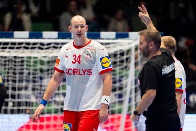 Handball, Golden League Denmark Faeroyene 39 24 Trondheim, Norway 20251102 Denmarks Simon Hald Jensen during the Golden League handball match between Denmark and Faeroyene in Trondheim Spektrum Photo Ole Martin Wold NTB Trondheim Norway EDITORIAL USE ONLY RESTRICTED USE FOR BETTING COMPANIES  Copyright: xOlexMartinxWoldx xNTBx