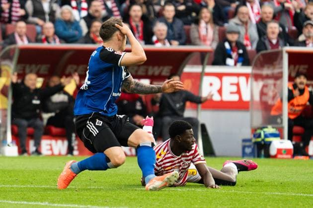 Germany Soccer Bundesliga 2025 26, 9 Matchday 1 FC Köln vs Hamburger SV 02 11 2025 RheinEnergieStadion Köln Ragnar Ache FC Köln, 9 Copyright: xCelinaxLeiersx