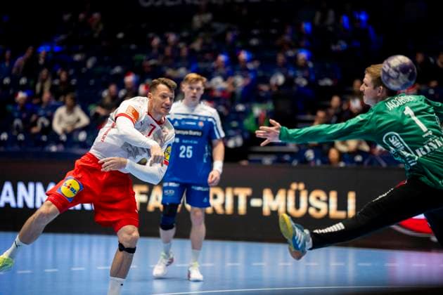 Handball, Golden League Denmark Faeroyene 39 24 Trondheim, Norway 20251102 Denmarks Emil Jakobsen during the Golden League handball match between Denmark and Faeroyene in Trondheim Spektrum Photo Ole Martin Wold NTB Trondheim Norway EDITORIAL USE ONLY RESTRICTED USE FOR BETTING COMPANIES  Copyright: xOlexMartinxWoldx xNTBx