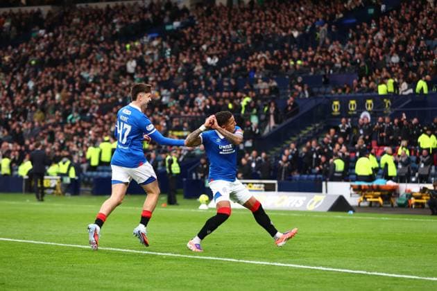 Rangers captain James Tavernier celebrates his goal during the Premier Sports Cup semi final at Hampden Park, Glasgow. Celtic v Rangers - Premier Sports Cup - Semi Final - Hampden Park, Glasgow, Lanarkshire, Scotland, UK - 02 Nov 2025Glasgow Hampden Park Lanarkshire United Kingdom  Copyright: xO Rourke RangersxFC Shutterstockx 15665969s