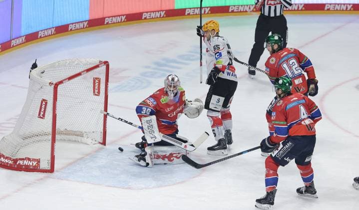 Goalkeeper Jake Hildebrand concedes the 0 2 by Alexander Friesen not in the picture Christian Wejse, Adam Smith, Eric Mik duel Game scene Action Sport Ice Hockey Penny DEL German Ice Hockey League 17 Matchday Season 2025 2026 02 11 2025 EHC Eisbären Berlin EBB vs Fischtown Pinguins Bremerhaven