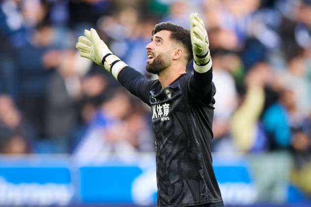 November 2, 2025, Vitoria, Alava, SPAIN: Antonio Sivera of Deportivo Alaves reacts during the LaLiga EA Sports match between Deportivo Alaves and RCD Espanyol at Mendizorrotza on November 2, 2025, in Vitoria, Spain. Vitoria SPAIN - ZUMAa181 20251102_zaa_a181_064 Copyright: xRicardoxLarreinax