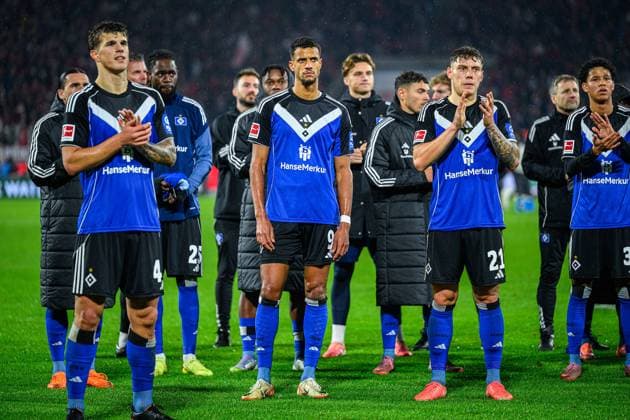 Soccer I Men I Season 2025 2026 I Bundesliga I 9 Matchday I 1 FC Köln Hamburger SV I 02 11 2025 Luka Vuskovic 44, Hamburger SV , Robert Glatzel 9, Hamburger SV , Nicolai Remberg 21, Hamburger SV Köln Rheinenergiestadion Nordrhein Westfalen Germany Copyright: xLobecax xHenningxRohlfsx