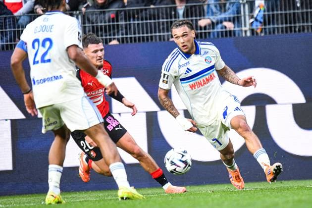 FOOTBALL : Stade Rennais vs RC Strasbourg - Ligue 1 - JournÃ e 11 - 02 11 2025 Diego Moreira (RC Strasbourg) RennesFrance  Copyright: xBaptistexAutissierx
