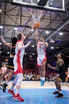 Barmer 2 Basketball Bundesliga ProA RheinStars Cologne vs Kirchheim, 02 11 25 Timothy Nohemian Davis RheinStars Cologne, 911 SG Cologne, 02 11 25 Barmer 2 Basketball Bundesliga ProA RheinStars Cologne vs Kirchheim at the Motor World in Cologne Copyright: xBEAUTIFULxSPORTS AxelxKohringx