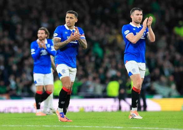 Celtic v Rangers Premier Sports Cup Rangers played applaudssupporters after the final whistle during the Premier Sports Cup Semi-Final match between Celtic and Rangers at Hampden Park, Glasgow UK Newspapers OUT Copyright: xFredxPalmerx FIL-22443-0167