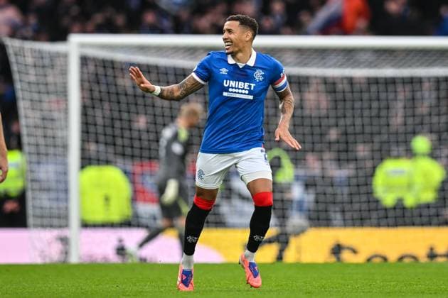 Rangers captain James Tavernier celebrates with teammates after scoring from the penalty spot during the Premier Sports Cup Semi Final match match between Celtic and Rangers at Hampden Park, Glasgow, UK on Sunday 2nd November 2025. Celtic v Rangers, William Hill Scottish Premiership, Football, Celtic Park, Glasgow, Scotland, UK - 02 Nov 2025Glasgow Celtic Park United Kingdom EDITORIAL USE ONLY No use with unauthorised audio, video, data, fixture lists, club league logos or live services. Online in-match use limited to 120 images, no video emulation. No use in betting, games or single club league player publications. Copyright: xAndyxBuchanan Shutterstockx 15652993bw