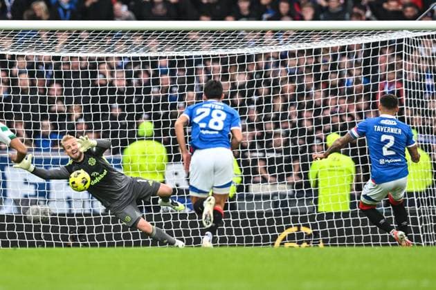 Rangers captain James Tavernier scores from the penalty spot during the Premier Sports Cup Semi Final match match between Celtic and Rangers at Hampden Park, Glasgow, UK on Sunday 2nd November 2025. Celtic v Rangers, William Hill Scottish Premiership, Football, Celtic Park, Glasgow, Scotland, UK - 02 Nov 2025Glasgow Celtic Park United Kingdom EDITORIAL USE ONLY No use with unauthorised audio, video, data, fixture lists, club league logos or live services. Online in-match use limited to 120 images, no video emulation. No use in betting, games or single club league player publications. Copyright: xAndyxBuchanan Shutterstockx 15652993br