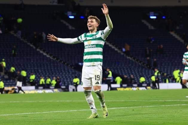 2nd November 2025; Hampden Park, Glasgow, Scotland; Scottish Premier Sports Cup semi final, Rangers versus Celtic; Callum Osmand of Celtic celebrates at the end of the match  DavidxYoung