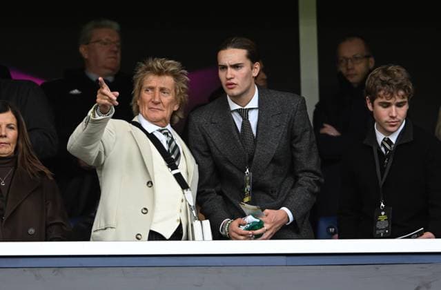 Glasgow, Scotland, 2nd November 2025. Sir Rod Stewart s son Alastair Stewart during the Rangers vs Celtic, Premier Sports Cup Semi-Final, Hampden Park, Glasgow. Picture credit should read: Neil Hanna Sportimage EDITORIAL USE ONLY. No use with unauthorised audio, video, data, fixture lists, club league logos or live services. Online in-match use limited to 120 images, no video emulation. No use in betting, games or single club league player publications. SPI_090_NH_Rangers_Celtic. SPI-4258-0090