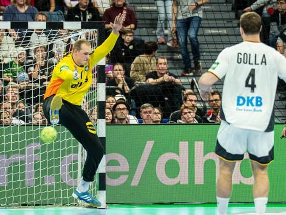 David Spaeth Germany, 01 in goal, Germany vs Iceland, handball, international match, men, 2025 2026 season, 02 11 2025, Germany vs Iceland, handball, international match, men, 2025 2026 season, 02 11 2025 Munich Copyright: xEibner-Pressefoto MichaelxSchmidx EP_MST