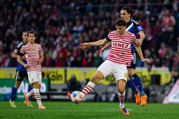 COLOGNE, GERMANY - 2 NOVEMBER, 2025: Eric Martel, Rayan Philippe - The football match of Bundesliga 1.FC Koeln vs Hamburger SV at Rhein Energie Stadion.  Copyright: xVITALIIxKLIUIEVx