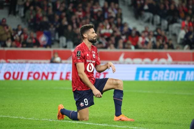 FOOTBALL : LOSC Lille vs Angers - Ligue 1 J11 - 02 11 2025 Olivier GIROUD (LOSC Lille) lors du match LOSC Lille vs Angers, Ligue 1 J11, Decathlon Arena stade Pierre Mauroy, le 2 novembre 2025 - photo Laurent Sanson PsnewZ  Copyright: xLaurentxSANSONx xPsnewZx