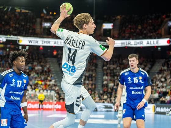 Mathis Haeseler Germany, 14 from outside, Germany vs Iceland, handball, international match, men, season 2025 2026, 02 11 2025, Germany vs Iceland, handball, international match, men, season 2025 2026, 02 11 2025 Munich Copyright: xEibner-Pressefoto MichaelxSchmidx EP_MST