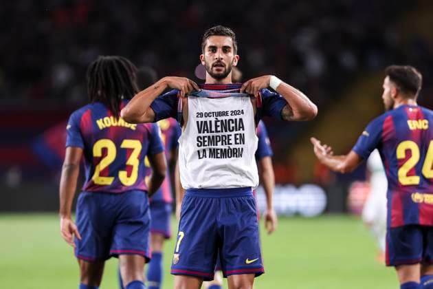 November 2, 2025, Barcelona, Barcelona, SPAIN: Ferran Torres of FC Barcelona, Barca celebrates a goal during the Spanish league, La Liga EA Sports, football match played between FC Barcelona and Elche CF at Estadi Olimpic Lluis Companys on November 02, 2025 in Barcelona, Spain. Barcelona SPAIN - ZUMAa181 20251102_zaa_a181_131 Copyright: xJavierxBorregox