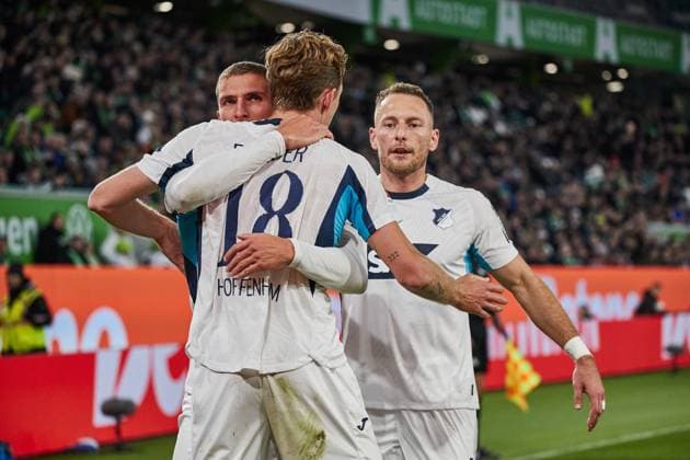 Wouter Burger TSG 1899 Hoffenheim 18 Grischa Proemel TSG 1899 Hoffenheim 6 Vladimir Coufal TSG 1899 Hoffenheim 34 Goal celebration VfL Wolfsburg vs TSG 1899 Hoffenheim, Football, 1 Bundesliga, Matchday 9, Season 2025 2026, 02 11 2025 VfL Wolfsburg vs TSG 1899 Hoffenheim, Football, 1 Bundesliga, Matchday 9, Season 2025 2026, 02 11 2025 Wolfsburg Copyright: xEibner-Pressefoto Jan-FredericxHx EP_JHG