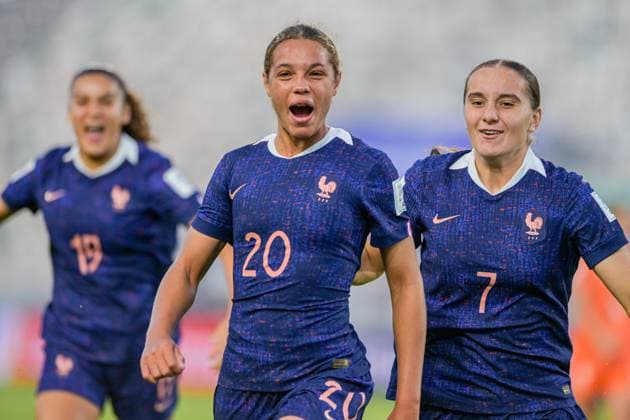 France v Netherlands: Group A - FIFA U-17 Women s World Cup Morocco 2025 20 Laboucarie (Forward) of France U-17 celebrates the goal of 2-0 during the FIFA U-17 Women s World Cup Morocco 2025 quarter-final match between France and Netherlands in Rabat, Morocco, on November 1, 2025, at the Olympic Stadium Rabat Morocco  Copyright: xAndreaxxAmatox originalFilename:amato-notitle251102_npvaA.jpg