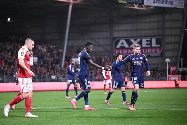 Stade Brestois 29 v Olympique Lyonnais - Ligue 1 McDonald s 10 Pavel SULC (ol) - 19 Moussa NIAKHATE (ol) during the Ligue 1 McDonald s match between Stade Brestois 29 and Olympique Lyonnais at Stade Francis Le Ble on November 2, 2025 in Brest, France. Brest France  Copyright: xFEPx 776348191