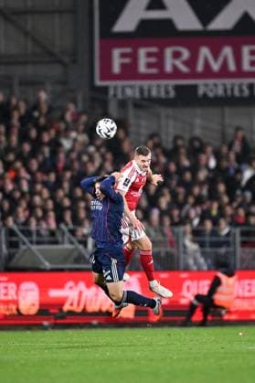 Stade Brestois 29 v Olympique Lyonnais - Ligue 1 McDonald s 20 Martin SATRIANO (ol) - 05 Brendan CHARDONNET (sb29) during the Ligue 1 McDonald s match between Stade Brestois 29 and Olympique Lyonnais at Stade Francis Le Ble on November 2, 2025 in Brest, France. Brest France  Copyright: xFEPx 776348191