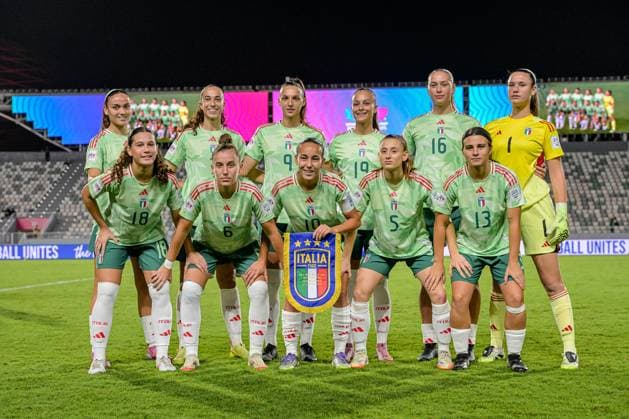 The starting XI of Italy during the FIFA U-17 Women s World Cup Morocco 2025 quarter-final match between Mexico and Italy in Rabat, Morocco, on November 2, 2025, at the Olympic Stadium  Copyright: xAndreaxAmato IPAxSportx xipa-agency.netx xx IPA_67418377 IPA_Agency_IPA67418377