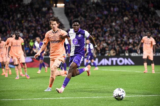 Toulouse FC v Havre AC - Ligue 1 McDonald s 45 Alexis VOSSAH (tfc) - 15 Ayumu SEKO (hac) during the Ligue 1 McDonald s match between Toulouse FC and Havre AC at Stadium de Toulouse on November 2, 2025 in Toulouse, France. Toulouse France  Copyright: xFEPx 776348187