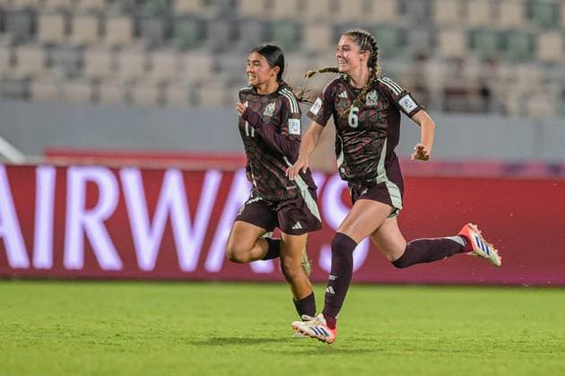 CALCIO - FIFA Mondiali - U17, U 17 Women - Italy vs Mexico The Mexico celebrate reaching the semi-finals during the FIFA U-17 Women s World Cup Morocco 2025 quarter-final match between Mexico and Italy in Rabat, Morocco, on November 2, 2025, at the Olympic Stadium Morocco Morocco  Copyright: xIPAxSport ABACAx