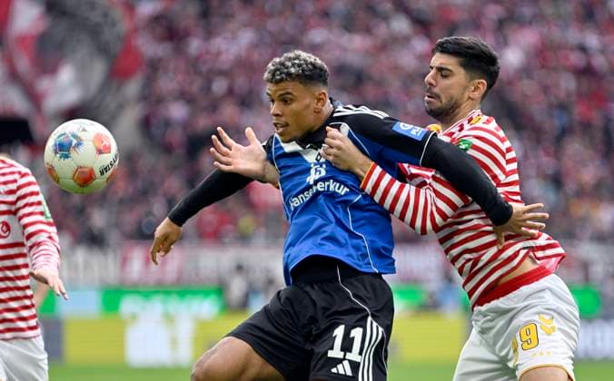 RheinEnergieStadion Köln, 1 11 2025, Fußball Bundesliga Saison 2025 26 9 Spieltag, 1 FC Köln KOE vs Hamburger Sportverein HSV Ransford Yeboah Königsdörffer HSV , Cenk Özkacar Oezkacar, KOE DFL REGULATIONS PROHIBIT ANY USE OF PHOTOGRAPHS AS IMAGE SEQUENCES AND OR QUASI VIDEO