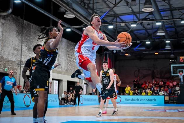 Barmer 2 Basketball Bundesliga ProA Rheinstars Köln vs Bozic Estriche Knights Kirchheim, 02 11 2025 Jasper Günther RheinStarsKöln 6 , Barmer 2 Basketball Bundesliga ProA Rheinstars Köln vs Bozic Estriche Knights Kirchheim on 02 11 2025 at Motorworld Köln in Cologne North Rhine-Westphalia Copyright: xBEAUTIFULxSPORTS Mueller-Laschetx