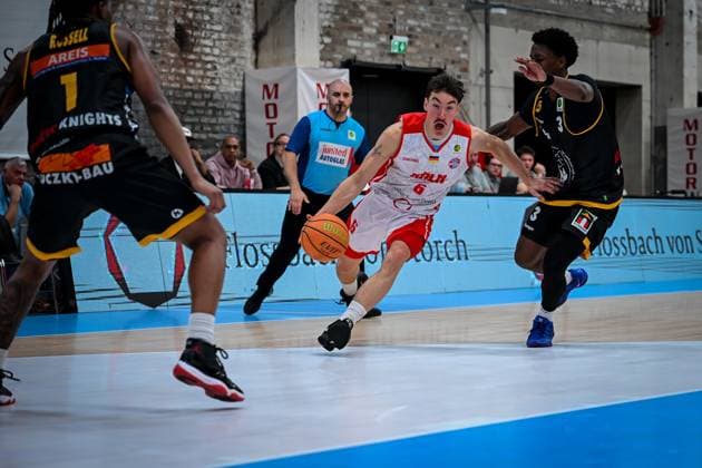 Barmer 2 Basketball Bundesliga ProA Rheinstars Köln vs Bozic Estriche Knights Kirchheim, 02 11 2025 Jasper Günther RheinStarsKöln 6 , Barmer 2 Basketball Bundesliga ProA Rheinstars Köln vs Bozic Estriche Knights Kirchheim on 02 11 2025 at Motorworld Köln in Cologne North Rhine-Westphalia Copyright: xBEAUTIFULxSPORTS Mueller-Laschetx