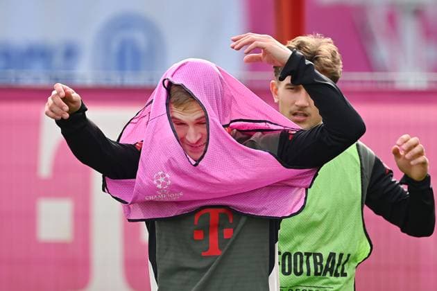 Joshua KIMMICH Bayern Muenchen , hi Tom BISCHOF Bayern Muenchen final training on 03 11 2025 Football Champions League,Season 2025 26 Paris Saint Germain FC Bayern Muenchen