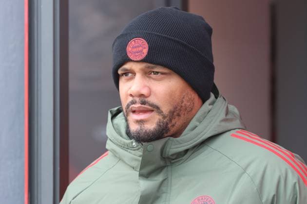 Coach Vincent Kompany, portrait, portrait, comes out of the dressing room, team dressing room, football final training UEFA Champions League match Paris Saint Germain vs FC Bayern Munich 03 11 2025 Training ground, Säbenerstr PHOTO Mladen Lackovic LakoPress