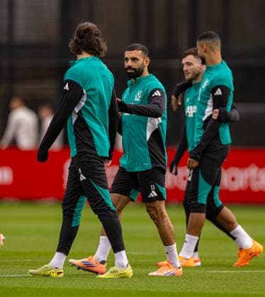 Football - UEFA Champions League - Liverpool FC v Real Madrid CF - MD-1 LIVERPOOL, ENGLAND - Monday, November 3, 2025: Liverpool s Mohamed Salah during a training session at the AXA Training Centre ahead of the UEFA Champions League match between Liverpool FC and Real Madrid CF. (Photo by David Rawcliffe Propaganda) LIVERPOOL AXA Training Centre MERSEYSIDE ENGLAND  Copyright: xDavidxRawcliffex P2025-11-03-Liverpool_Real_Madrid_MD-1-8