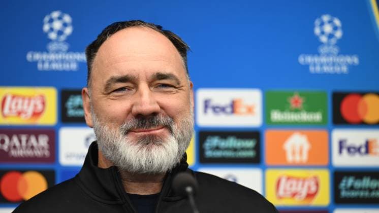 Head coach of Slavia Prague Jindrich Trpisovsky speaks during the press conference, PK, Pressekonferenz prior to Champions League 4th qualifying round match SK Slavia Praha vs Arsenal FC in Prague, Czech Republic, November 3rd, 2025. (CTKxPhoto MichalxKamaryt) CTKPhotoP2025110304313  CTKPhotoP2025110304313