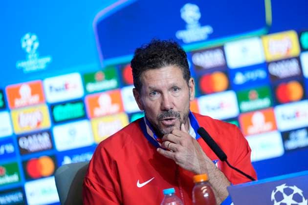 Atletico de Madrid s coach Diego Pablo Cholo Simeone during the press conference, PK, Pressekonferenz prior match 4 of the Champions League against Union Saint-Gilloise. November 3, 2025. (20251103212)
