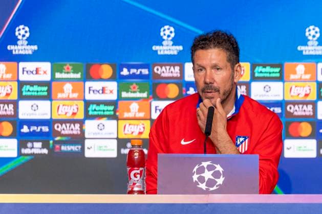 November 3, 2025, Madrid, Madrid, Spain: DIEGO PABLO SIMEONE, head coach of ATLETICO DE MADRID speaking during the press conference, PK, Pressekonferenz prior to the Champions League match, group stage match 4, ATLETICO DE MADRID - UNION SG. November 3, 2025, Riyadh Air Metropolitan Stadium, Madrid, Spain. Madrid Spain - ZUMAc312 20251103_zsp_c312_055 Copyright: xOscarxManuelxSanchezx