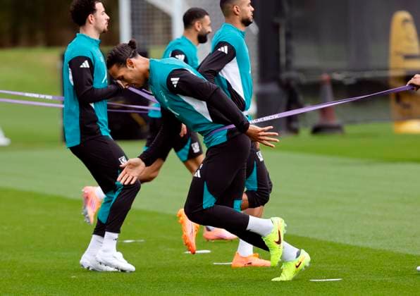 3rd November 2025; Anfield, Liverpool, Merseyside, England; UEFA Champions League Football, Liverpool versus Real Madrid press conference, PK, Pressekonferenz Virgil van Dijk of Liverpool during the open training session ahead of tomorrow s Champions League Group match vs Real Madrid  AlanxMartin