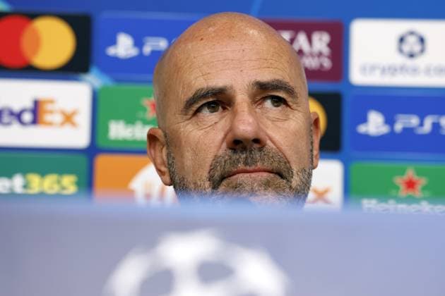 PIRAEUS - PSV Eindhoven coach Peter Bosz during the MD-1 press conference, PK, Pressekonferenz prior to the UEFA Champions League match against Olympiacos FC at the Georgios Karaiskakis Stadium on November 3, 2025, in Piraeus, Greece. ANP MAURICE VAN STEEN UEFA Champions League 2025-2026 xVIxANPxSportx xxANPxIVx 541133590 originalFilename: 541133590.jpg