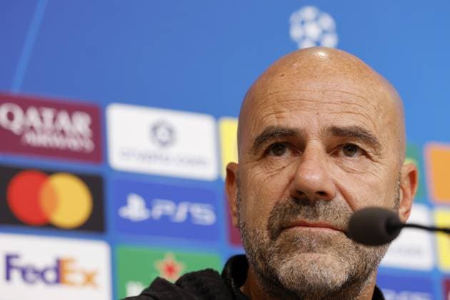 PIRAEUS - PSV Eindhoven coach Peter Bosz during the MD-1 press conference, PK, Pressekonferenz prior to the UEFA Champions League match against Olympiacos FC at the Georgios Karaiskakis Stadium on November 3, 2025, in Piraeus, Greece. ANP MAURICE VAN STEEN UEFA Champions League 2025-2026 xVIxANPxSportx xxANPxIVx 541136442 originalFilename: 541136442.jpg
