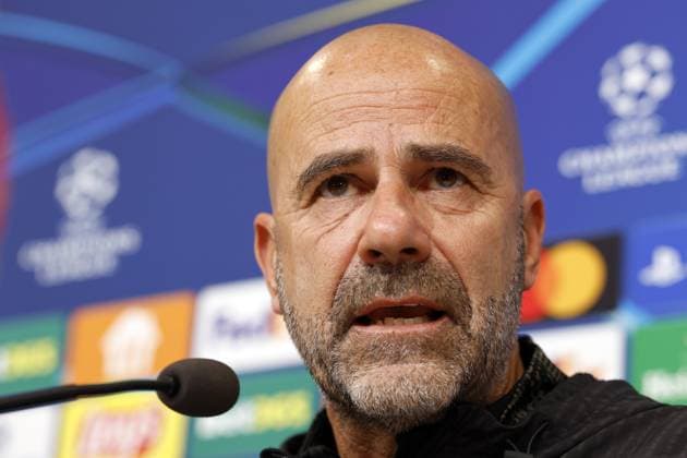 PIRAEUS - PSV Eindhoven coach Peter Bosz during the MD-1 press conference, PK, Pressekonferenz prior to the UEFA Champions League match against Olympiacos FC at the Georgios Karaiskakis Stadium on November 3, 2025, in Piraeus, Greece. ANP MAURICE VAN STEEN UEFA Champions League 2025-2026 xVIxANPxSportx xxANPxIVx 541136462 originalFilename: 541136462.jpg