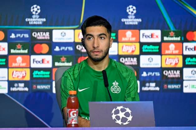 Atletico de Madrid v Royale Union Saint-Gilloise - UEFA Champions League Media Activities 03 11 2025 MADRID, SPAIN - NOVEMBER 03 : Ait El Hadj Anouar midfielder of Union Saint-Gilloise talking to the press during a press conference, PK, Pressekonferenz ahead of the UEFA Champions League 2025 26 League Phase MD4 match between Atletico de Madrid and Royale Union Saint-Gilloise on November 3, 2025 in Madrid, Spain, 03 11 2025 Madrid Spain  Copyright: xJanxDexMeuleneirx