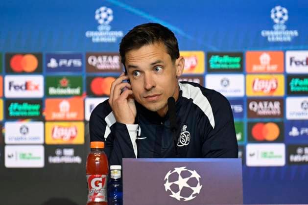 Atletico de Madrid v Royale Union Saint-Gilloise - UEFA Champions League Media Activities 03 11 2025 MADRID, SPAIN - NOVEMBER 03 : Hubert David head coach of Union Saint-Gilloise talking to the press during a press conference, PK, Pressekonferenz ahead of the UEFA Champions League 2025 26 League Phase MD4 match between Atletico de Madrid and Royale Union Saint-Gilloise on November 3, 2025 in Madrid, Spain, 03 11 2025 Madrid Spain  Copyright: xJanxDexMeuleneirx