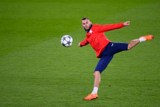 Erik Prekop of Slavia attends the training session prior to Champions League 4th qualifying round match SK Slavia Praha vs Arsenal FC in Prague, Czech Republic, November 3rd, 2025. (CTKxPhoto MichalxKamaryt) CTKPhotoP2025110306275  CTKPhotoP2025110306275