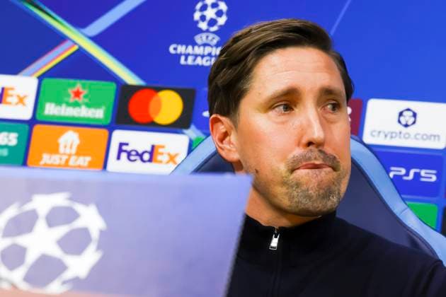 SSC Napoli training Jan Fieber second coach during press conference, PK, Pressekonferenz PK, Pressekonferenz ahead of the UEFA Champions League 2025 26 League Phase MD4 against SSC Napoli at Stadio Maradona on November 3, 2025 in Naples ABPH0001 _15 Copyright: xAntonioxBalascox