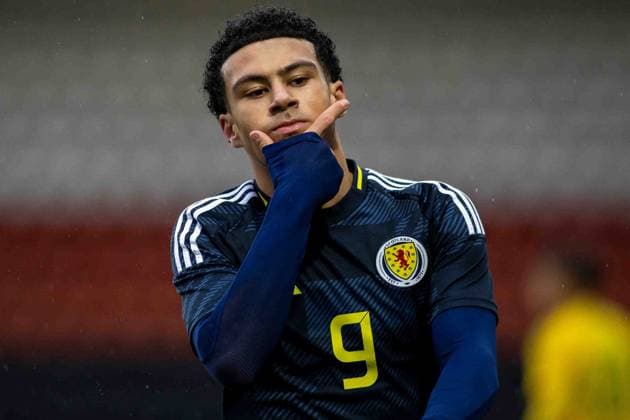 U17, U 17 Scotland v U17 Lithuania U17 European Championships 03 11 2025. Group H GOAL! 1-0 Caelan Cadamarteri of Scotland celebrates as he opens the scoring and puts the home side into an early lead during the UEFA U17 s European Championships, Scotland vs Lithuania, Albert Bartlett Stadium, Airdrie, Scotland. 3 November 2025 Airdrie Albert Bartlett Stadium North Lanarkshire Scotland Editorial use only , Copyright: xColinxPoultneyx PSI-23150-0004