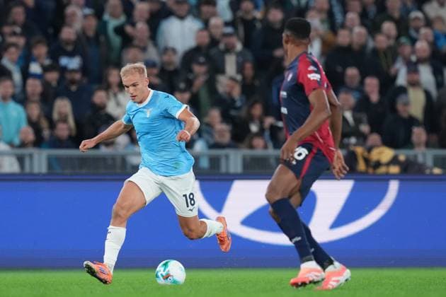 Lazio™s Gustav Isaksen during the Serie A EniLive soccer match between Lazio and Cagliari at the Rome s Olympic stadium, Italy - Monday November 03, 2025 - Soccer ( Photo by Alfredo Falcone LaPresse )  Copyright: xAlfredoxFalcone LaPressex
