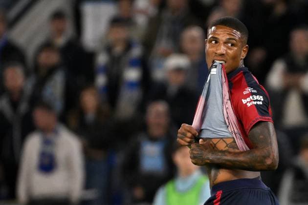 Michael Folorunsho of Cagliari Calcio reacts during the Serie A 2025 2026 football match between SS Laziio and Cagliari Calcio at Stadio Olimpico in Rome (Italy), November 3, 2025. AndreaxStaccioli
