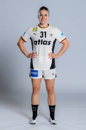 Gummersbach Handball Women Germany Photo shoot Alexia Hauf Germany Gummersbach Schwalbe Arena Germany