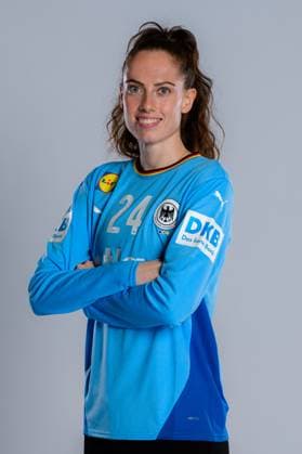 Gummersbach Handball Women Germany Photo shoot Goalkeeper Sarah Wachter Germany Gummersbach Schwalbe Arena Germany